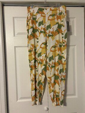 NWT SOFT SURROUNDINGS Sz M Shifting Sands Linen Sahara Sun Jogger Pants Pockets